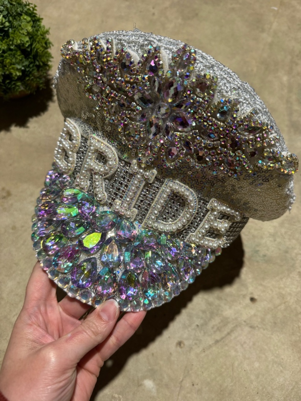 Bride Rhinestone‎ Sequin Bachelorette Hat Captain Police Wedding Party Shower